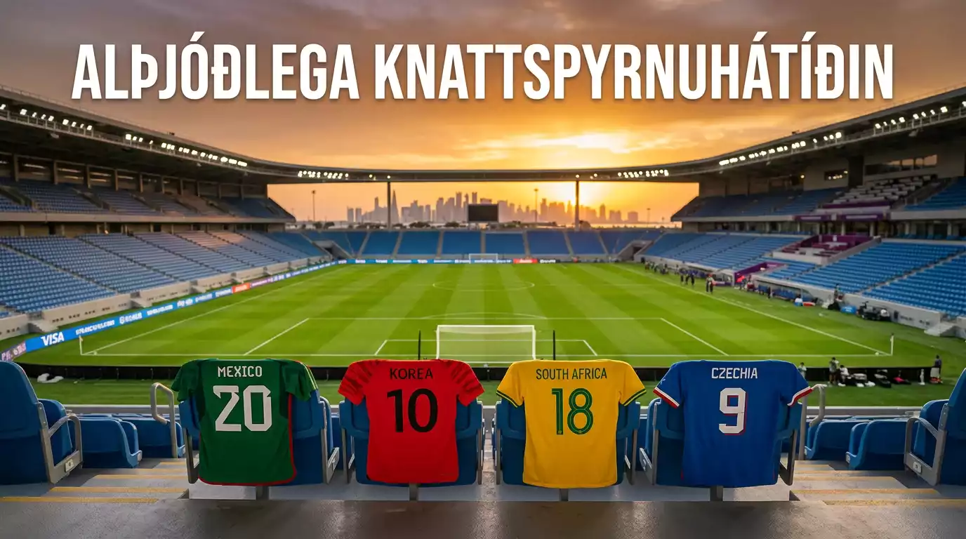 Riðill A á Heimsmeistaramótinu 2026 með Mexíkó, Suður-Kóreu, Suður-Afríku og Tékklands fána